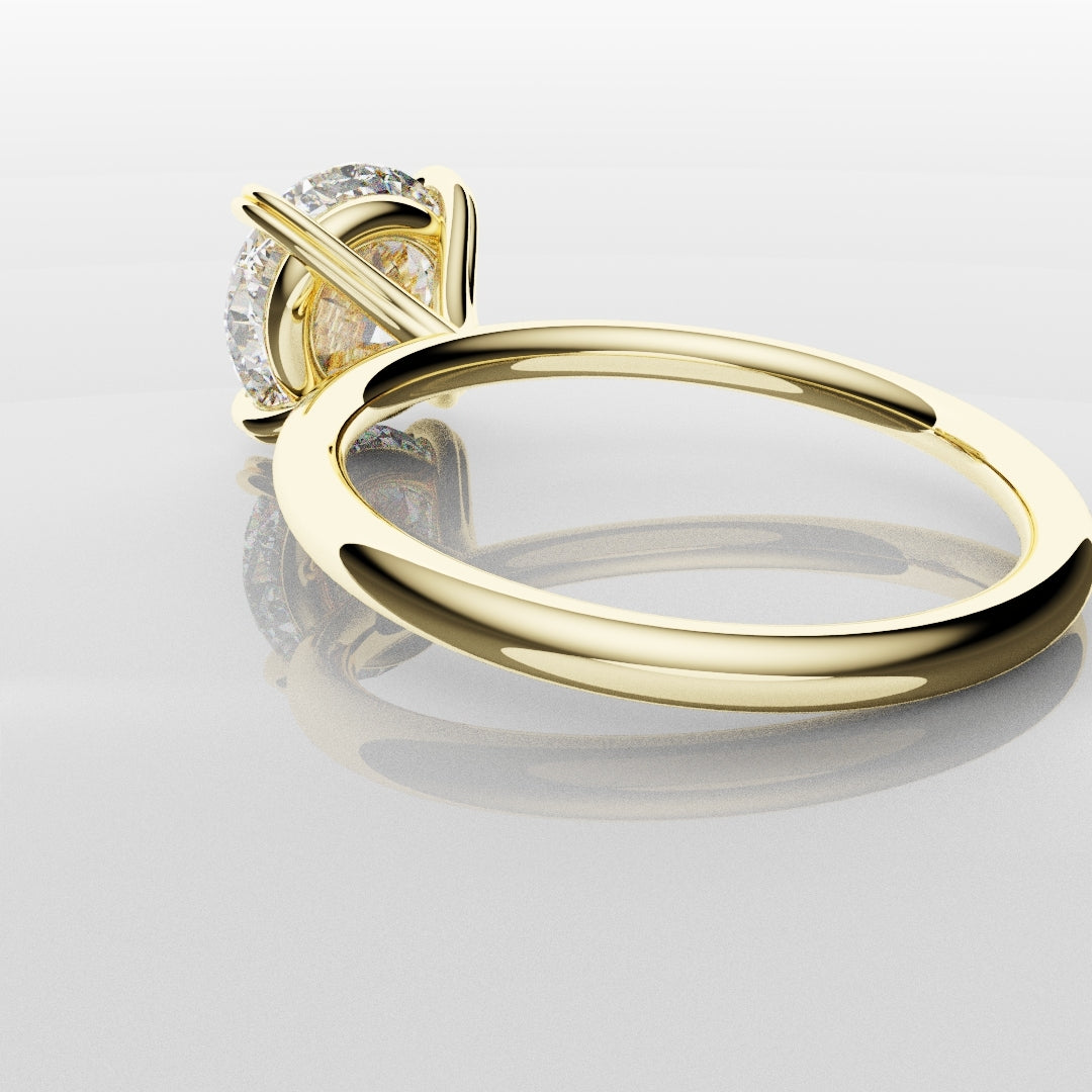 3ct Round Brilliant Cut Yellow Gold Solitaire Engagement Ring