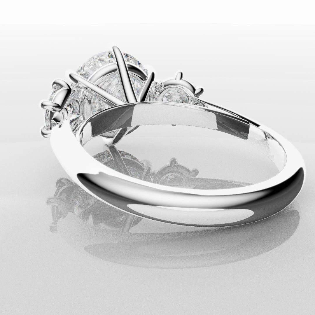Six Claw Classic Round Trilogy Engagement Ring