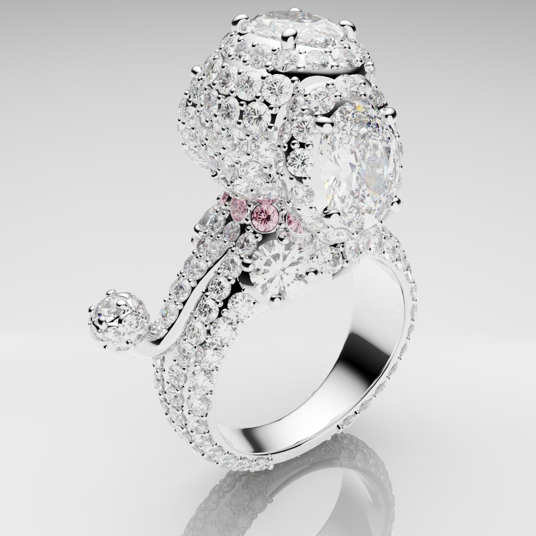 Bespoke Toy Poodle Diamond Ring