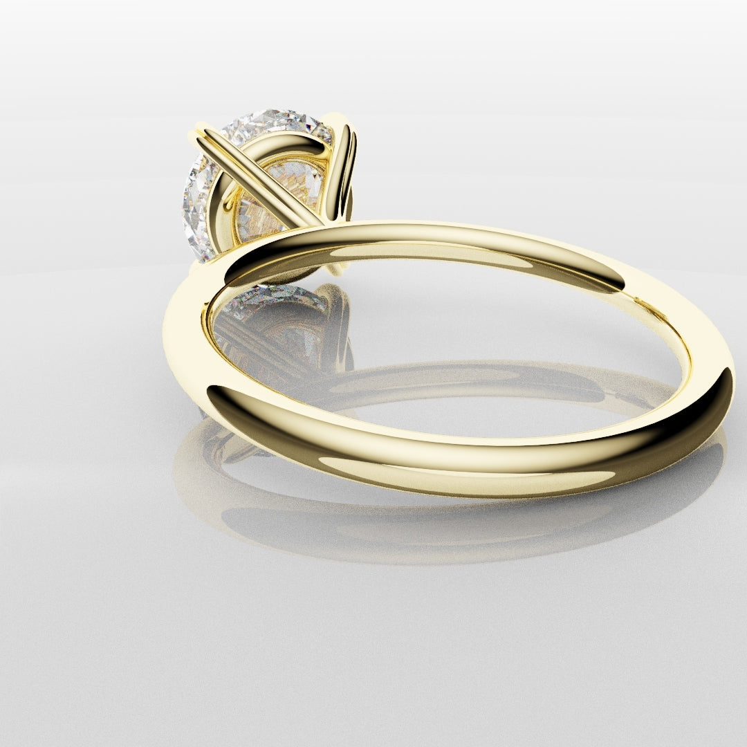 3ct Round Brilliant Cut Yellow Gold Solitaire Engagement Ring