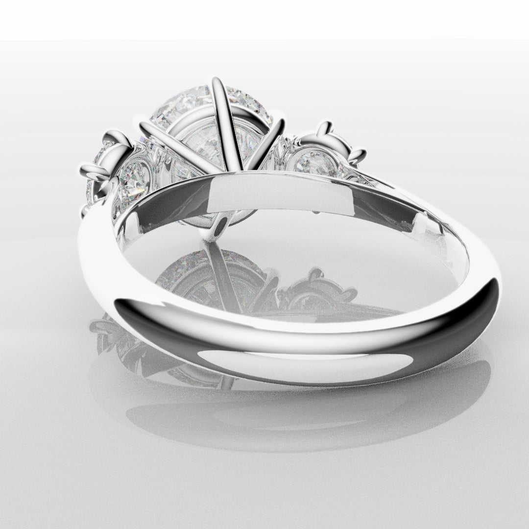 Six Claw Classic Round Trilogy Engagement Ring