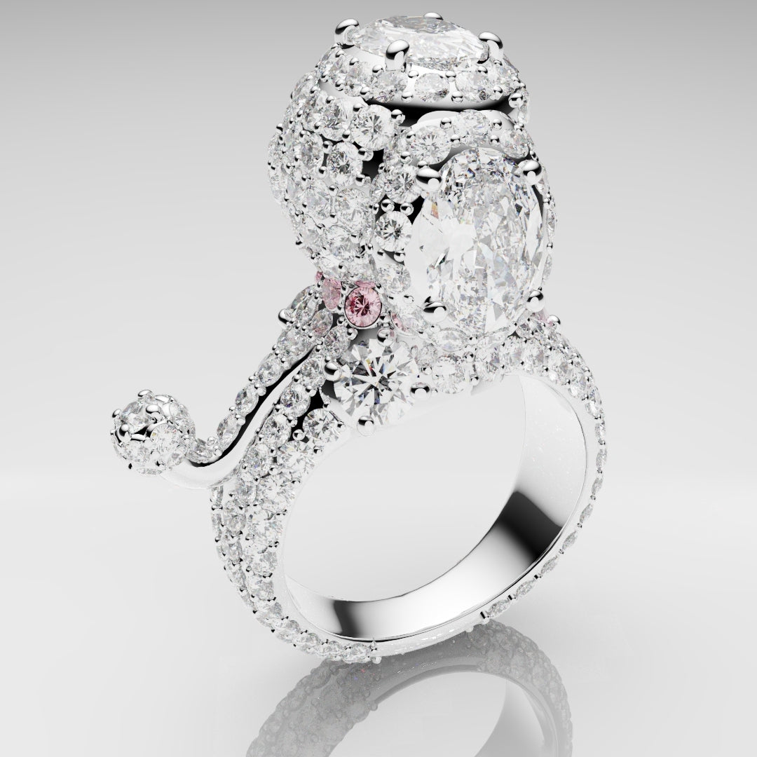 Bespoke Toy Poodle Diamond Ring