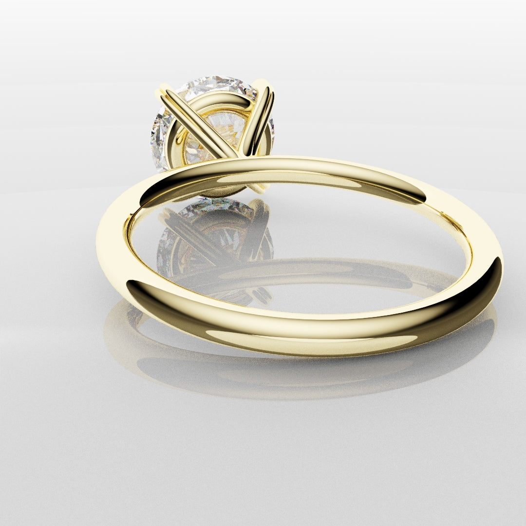 3ct Round Brilliant Cut Yellow Gold Solitaire Engagement Ring