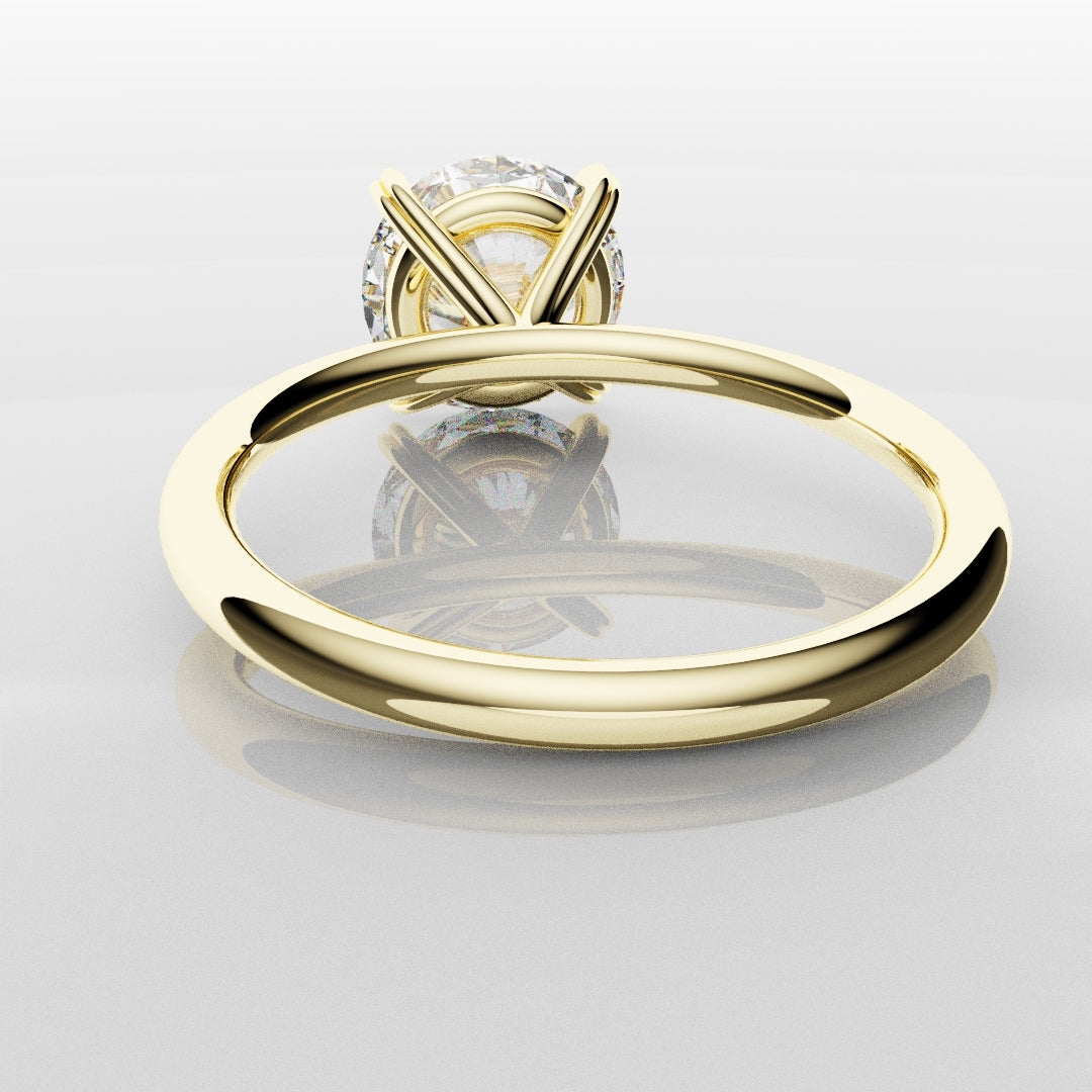 3ct Round Brilliant Cut Yellow Gold Solitaire Engagement Ring