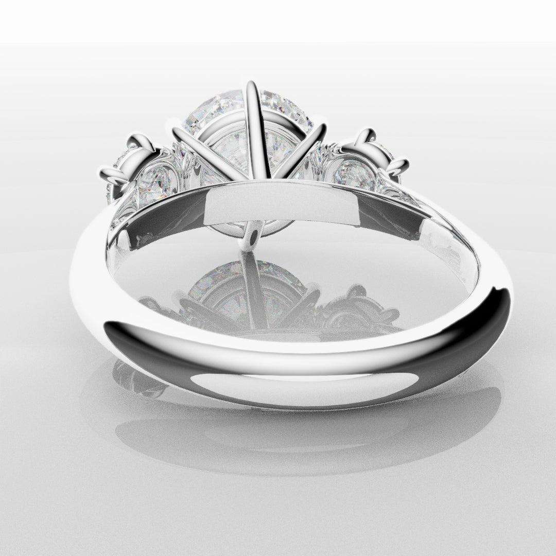Six Claw Classic Round Trilogy Engagement Ring
