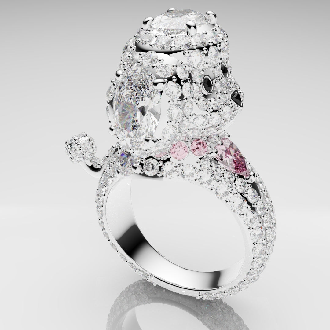 Bespoke Toy Poodle Diamond Ring