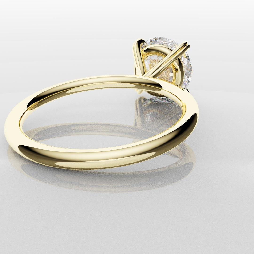 3ct Round Brilliant Cut Yellow Gold Solitaire Engagement Ring