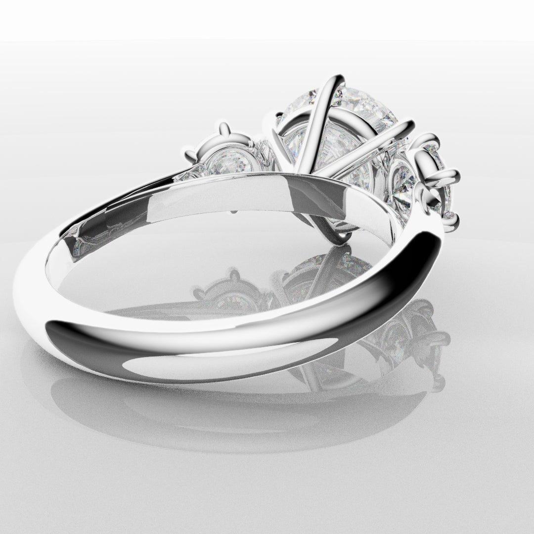 Six Claw Classic Round Trilogy Engagement Ring