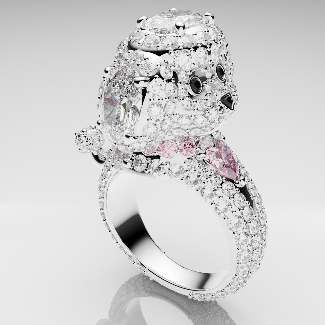 Bespoke Toy Poodle Diamond Ring