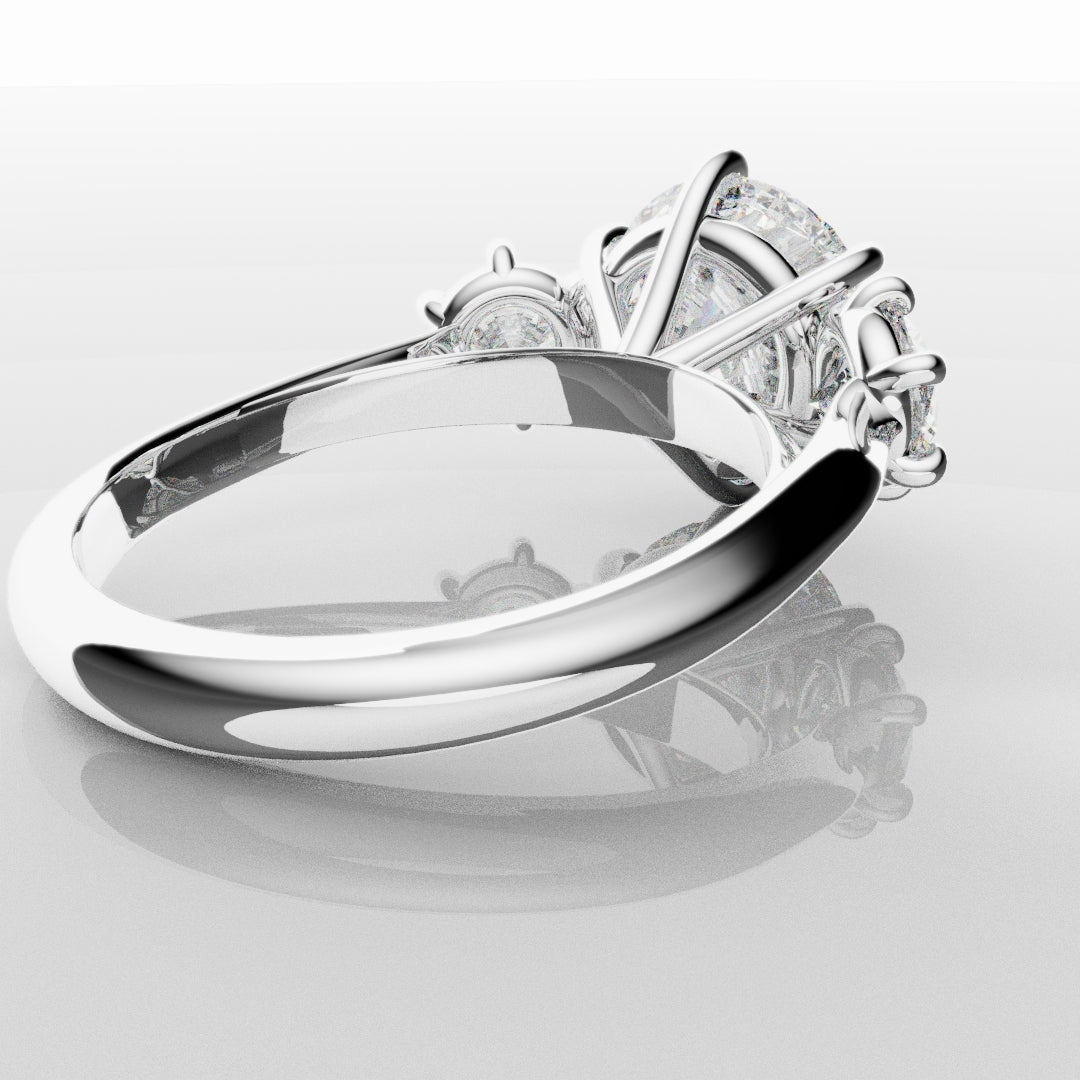 Six Claw Classic Round Trilogy Engagement Ring