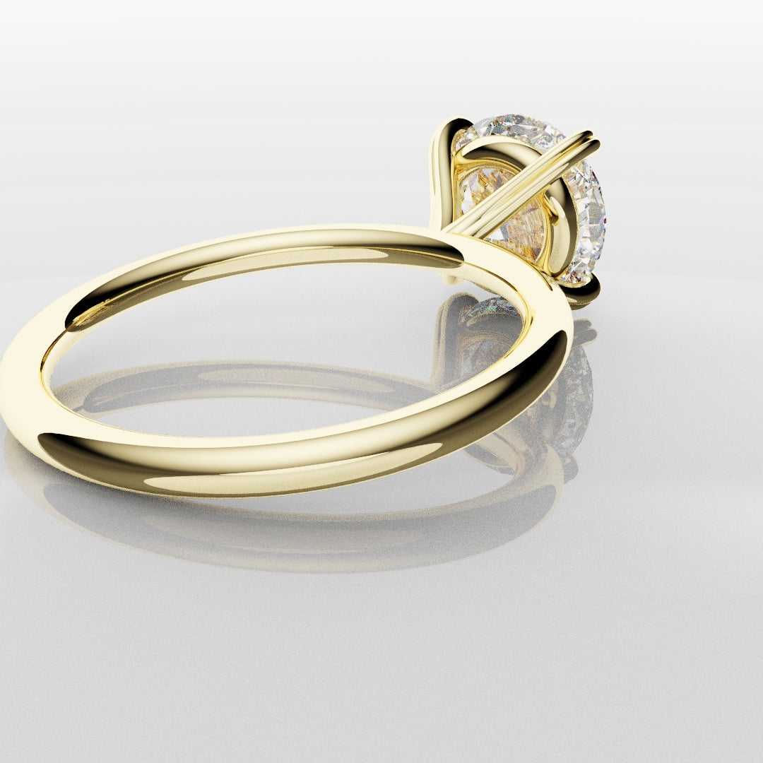 3ct Round Brilliant Cut Yellow Gold Solitaire Engagement Ring