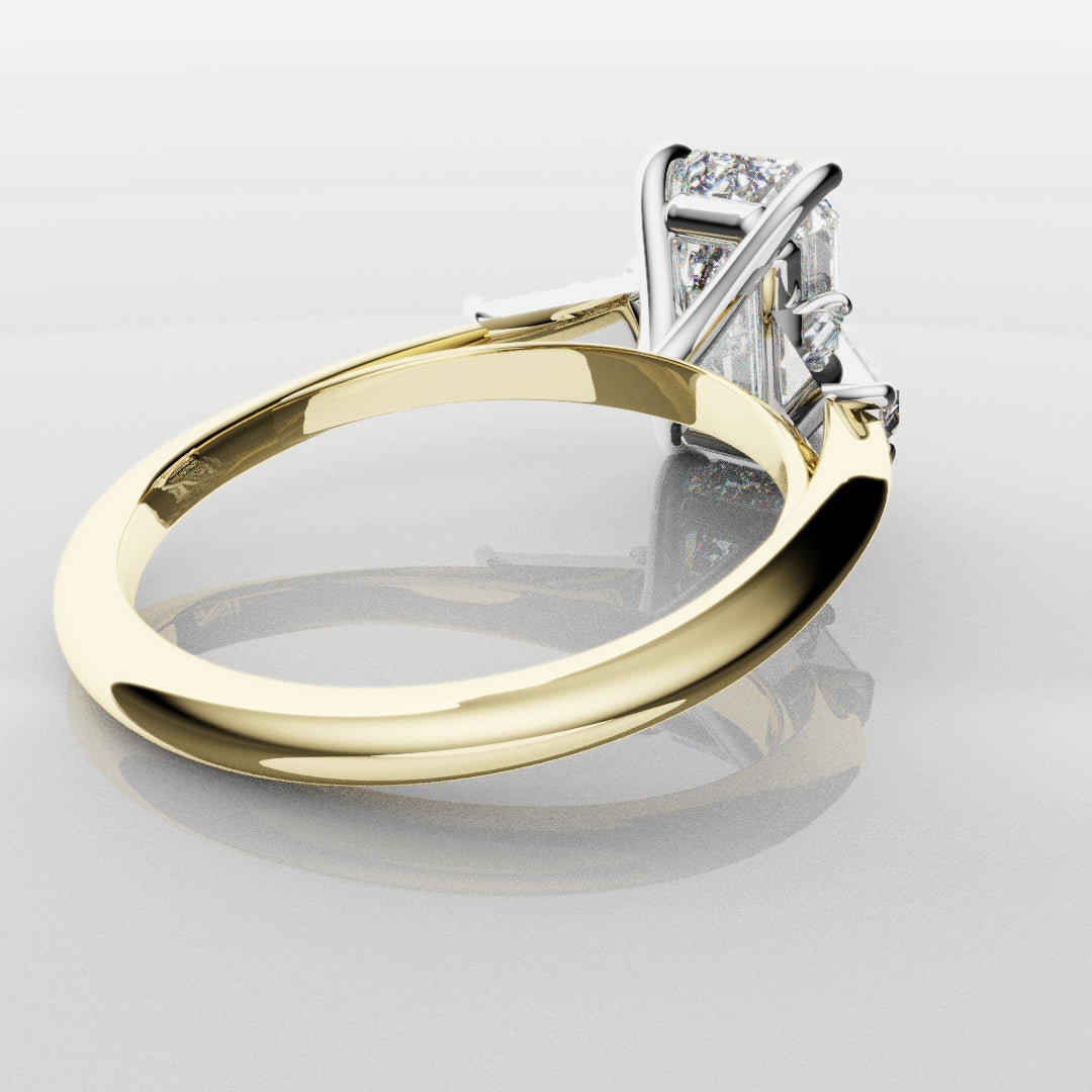 Emerald Cut Diamond Ring With Tapered Baguettes
