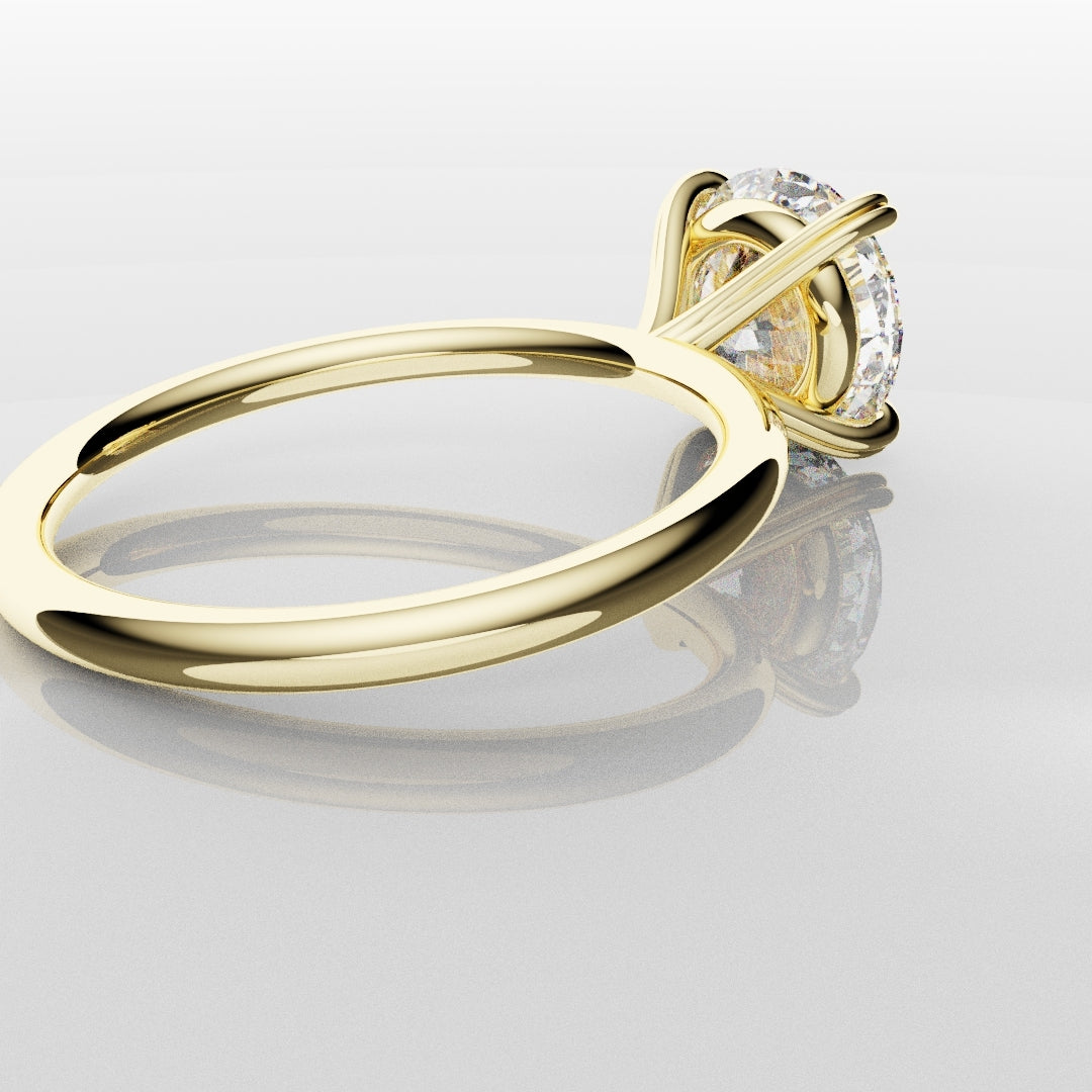 3ct Round Brilliant Cut Yellow Gold Solitaire Engagement Ring