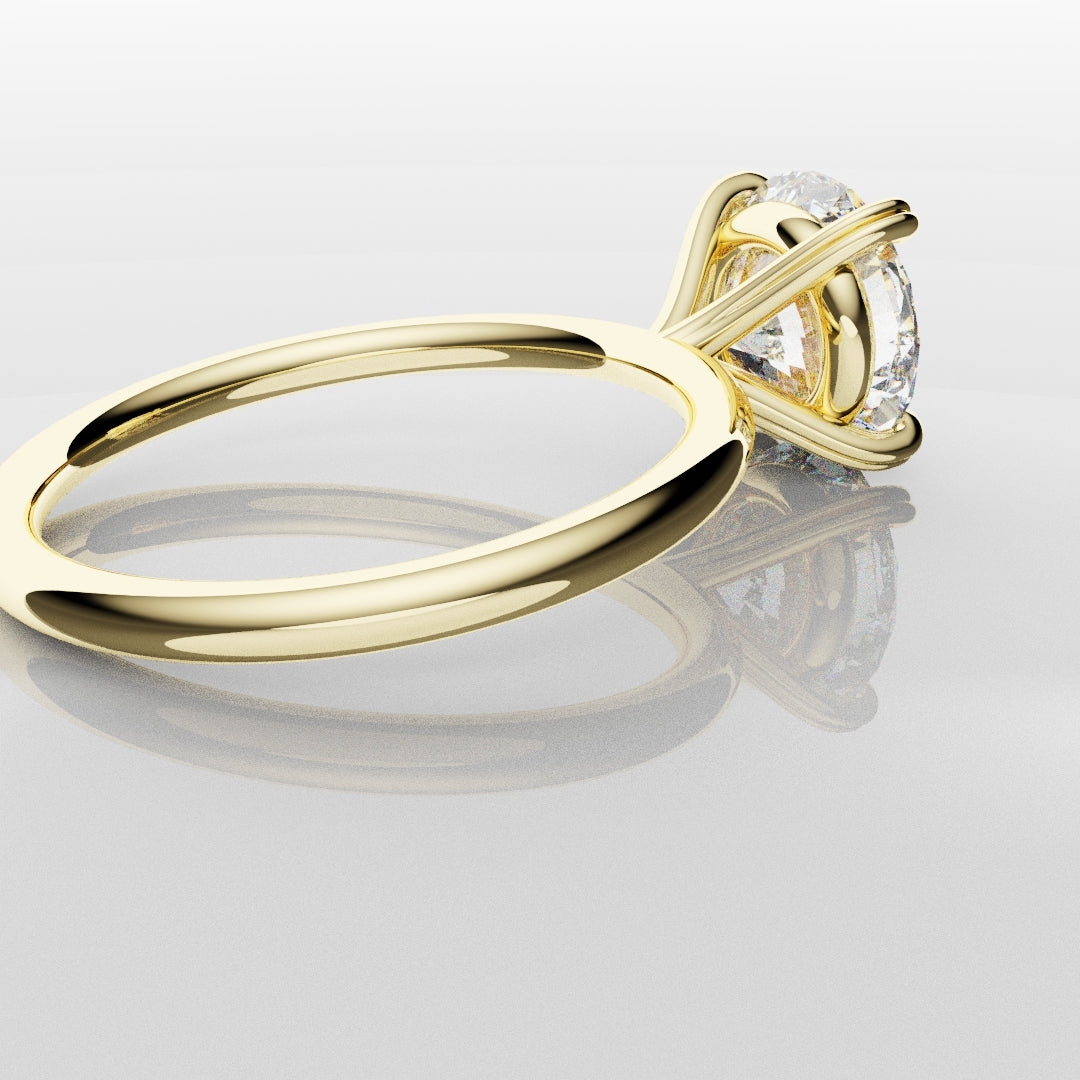 3ct Round Brilliant Cut Yellow Gold Solitaire Engagement Ring