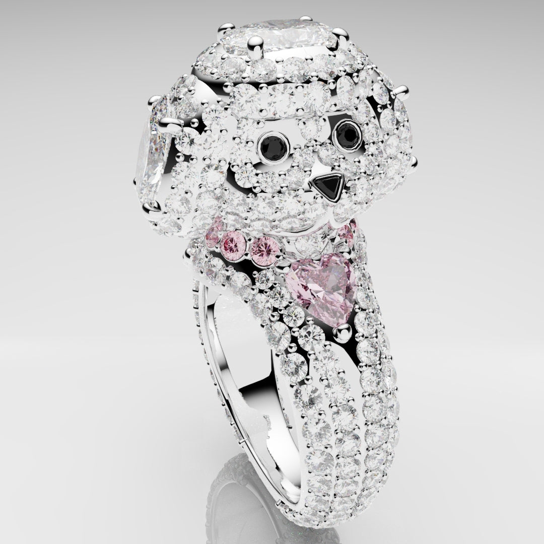 Bespoke Toy Poodle Diamond Ring
