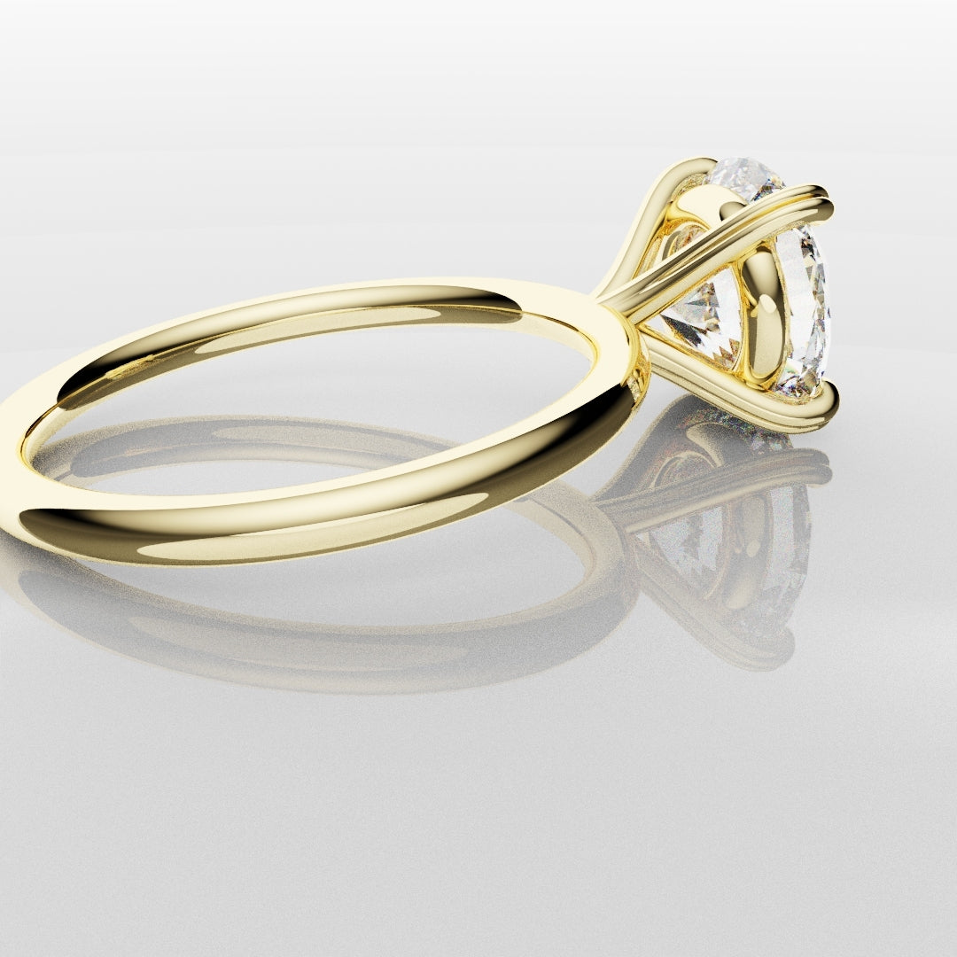 3ct Round Brilliant Cut Yellow Gold Solitaire Engagement Ring