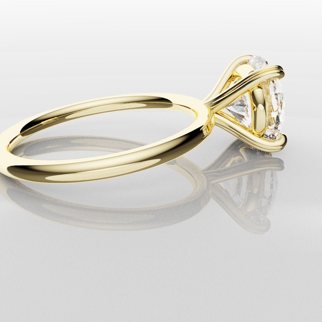 3ct Round Brilliant Cut Yellow Gold Solitaire Engagement Ring