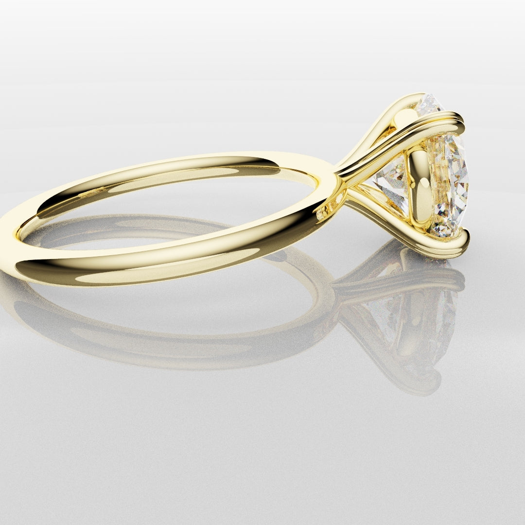 3ct Round Brilliant Cut Yellow Gold Solitaire Engagement Ring