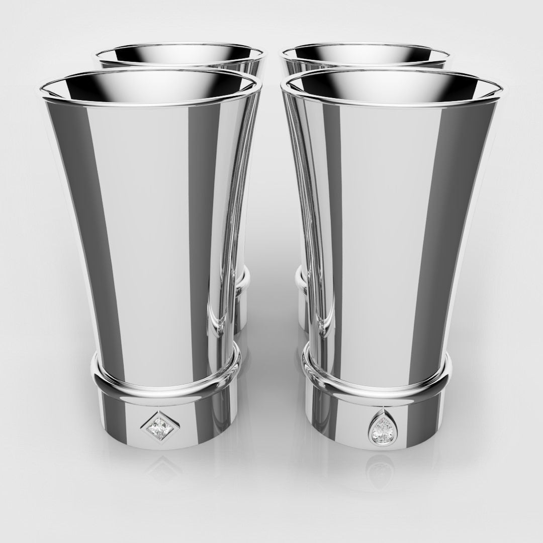 White Gold Shot Glasses