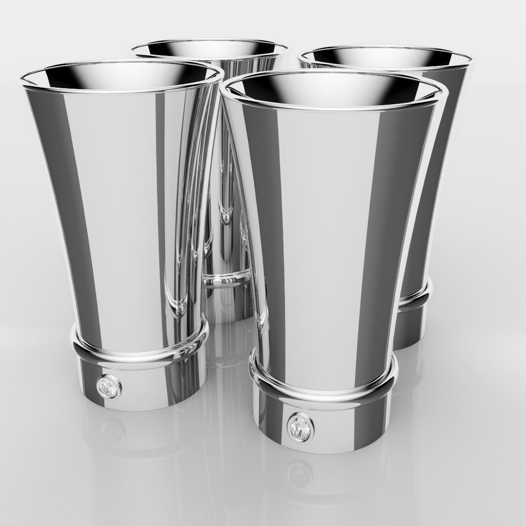 White Gold Shot Glasses