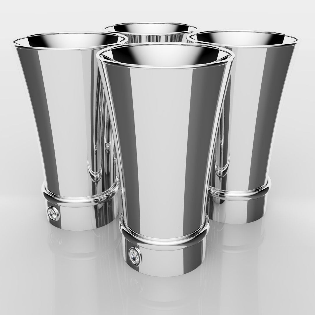 White Gold Shot Glasses
