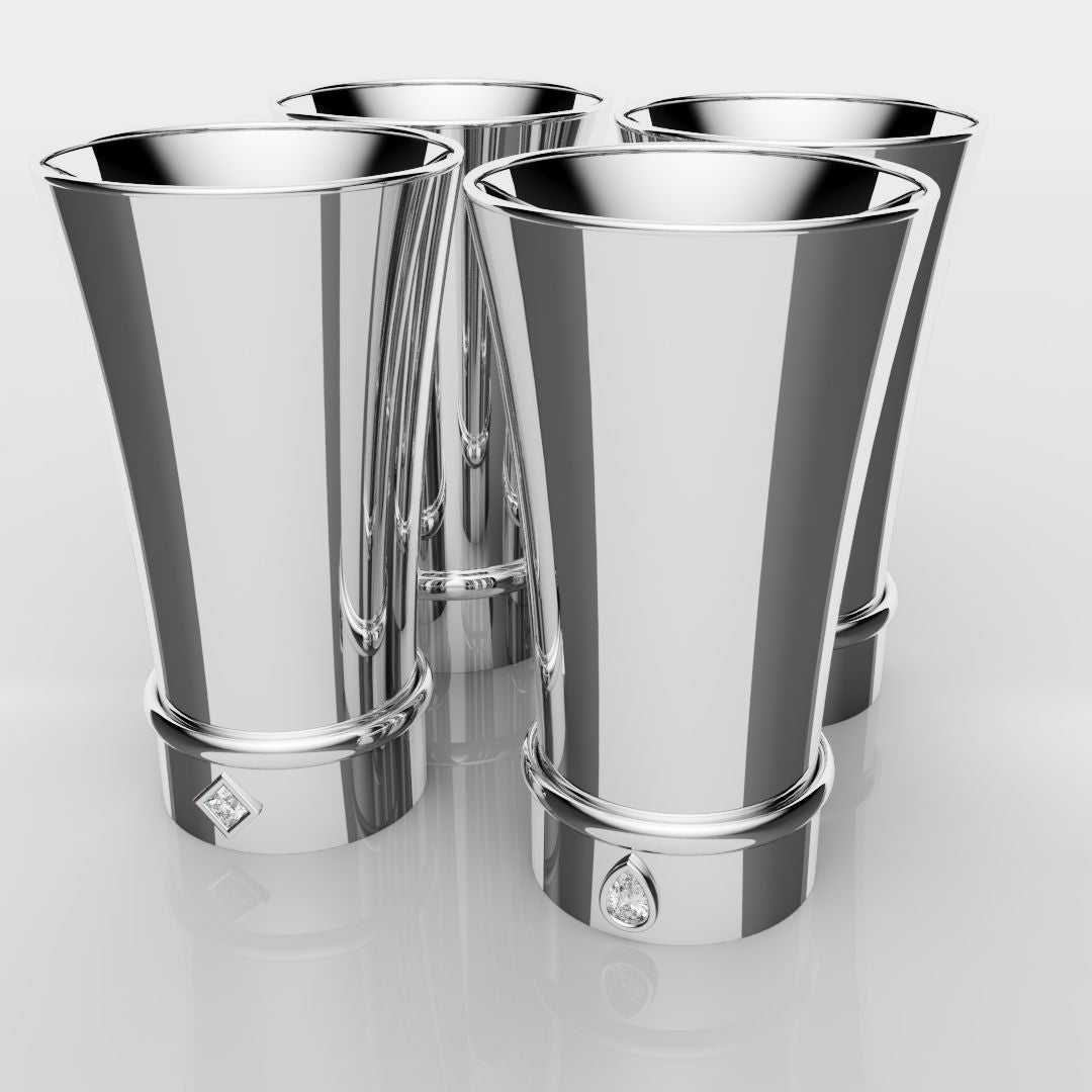White Gold Shot Glasses