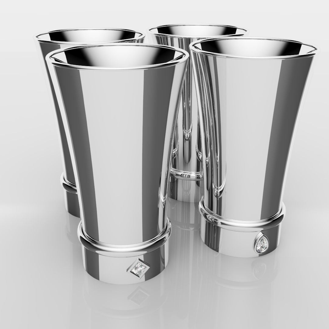 White Gold Shot Glasses