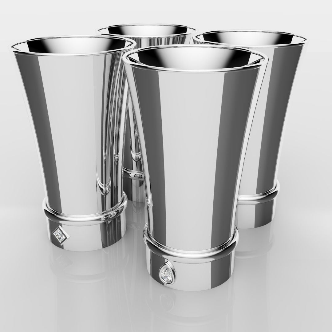 White Gold Shot Glasses