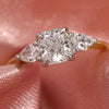 Cushion Cut Engagement Ring With Pear Shoulder Diamonds