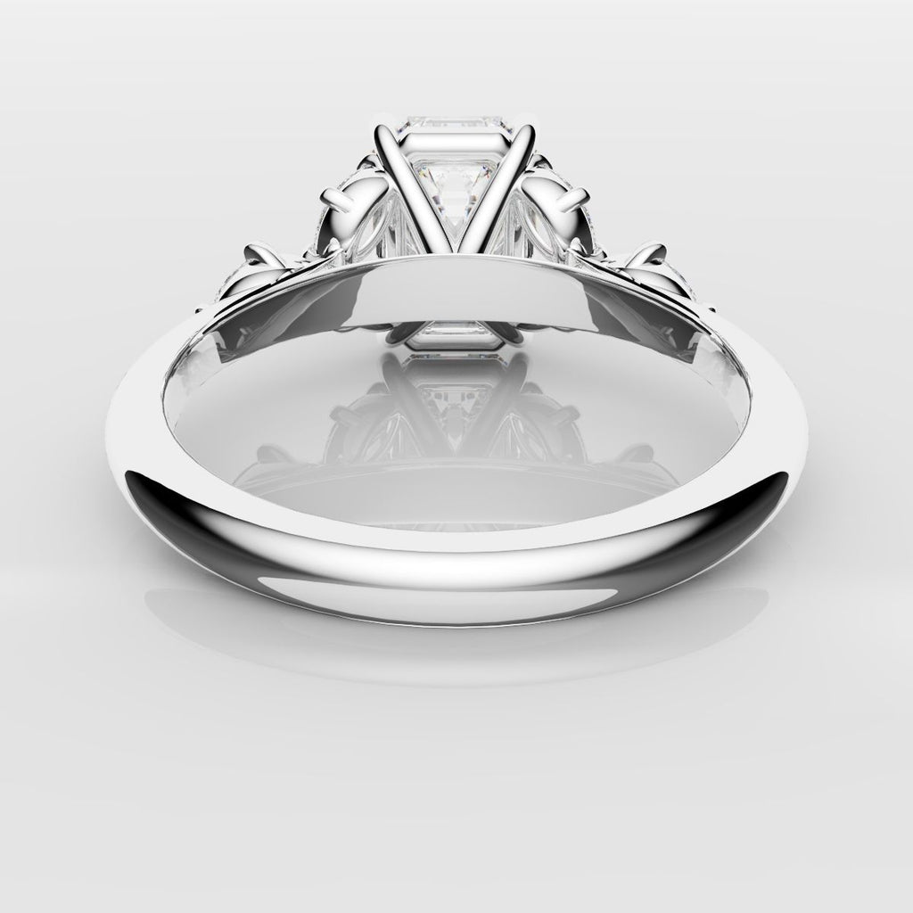 2 Carat Emerald Cut Diamond Ring With Marquise Details