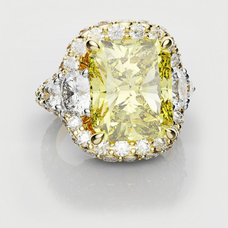 Fancy Intense Yellow Radiant Cut Diamond Ring