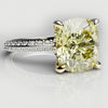 cushion cut yellow diamond engagement ring