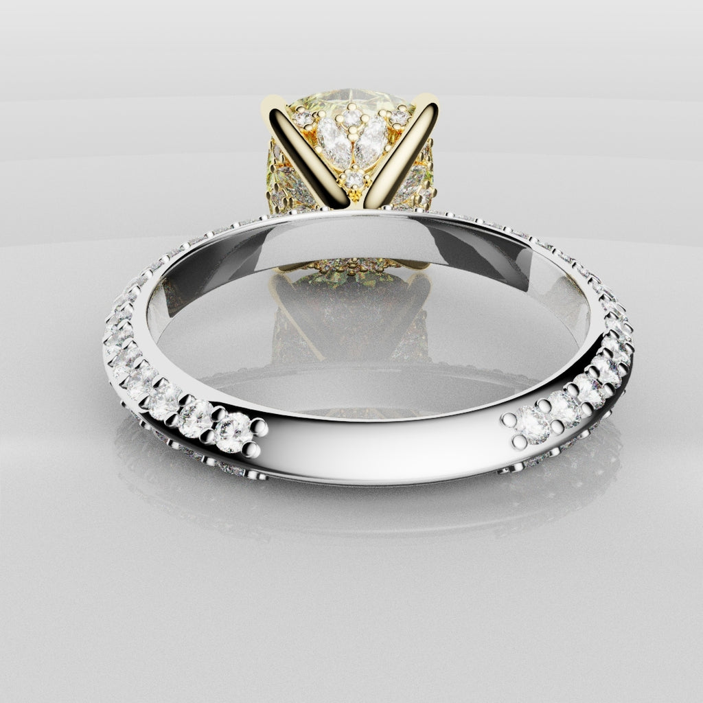 4ct Cushion Cut Fancy Yellow Diamond