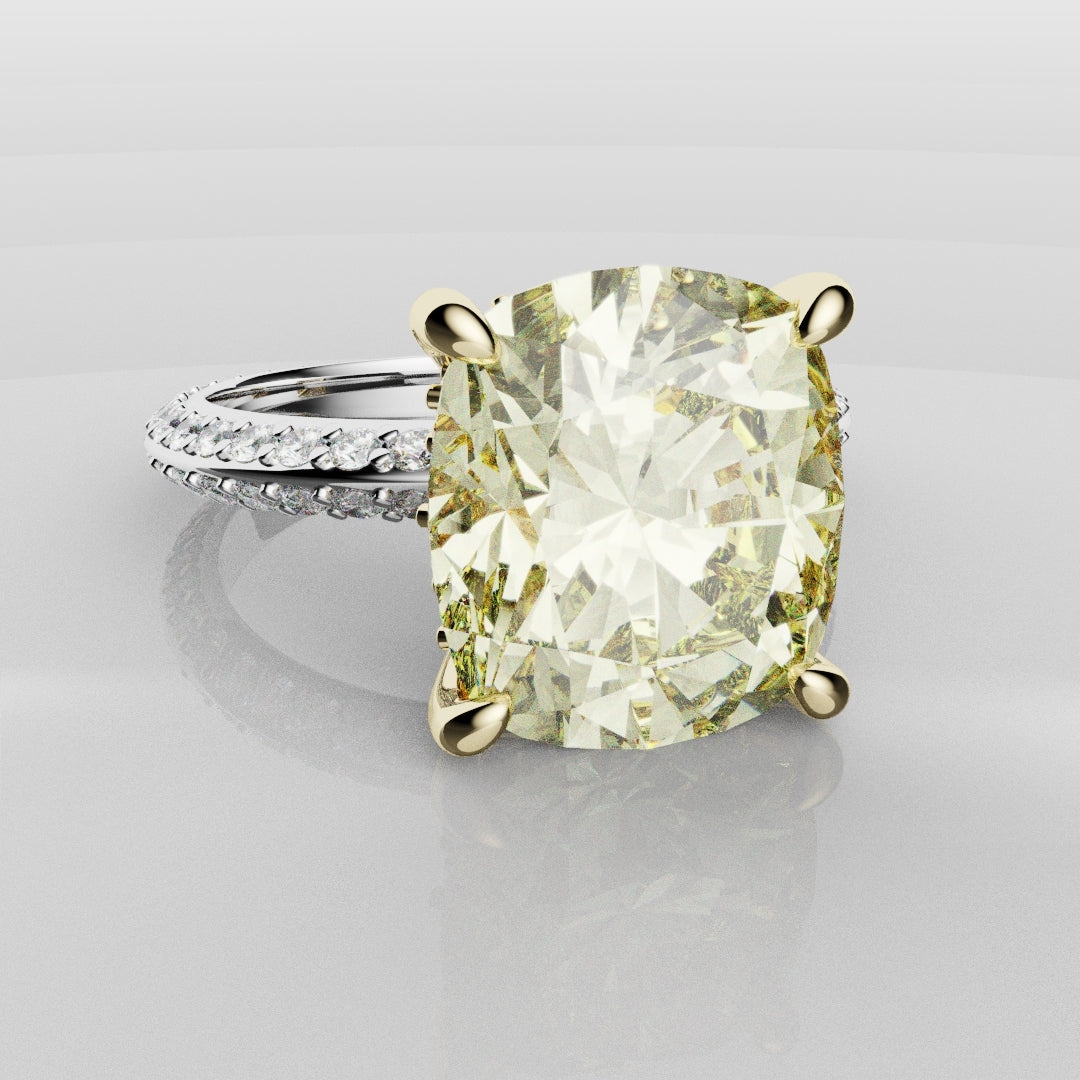4ct Cushion Cut Fancy Yellow Diamond