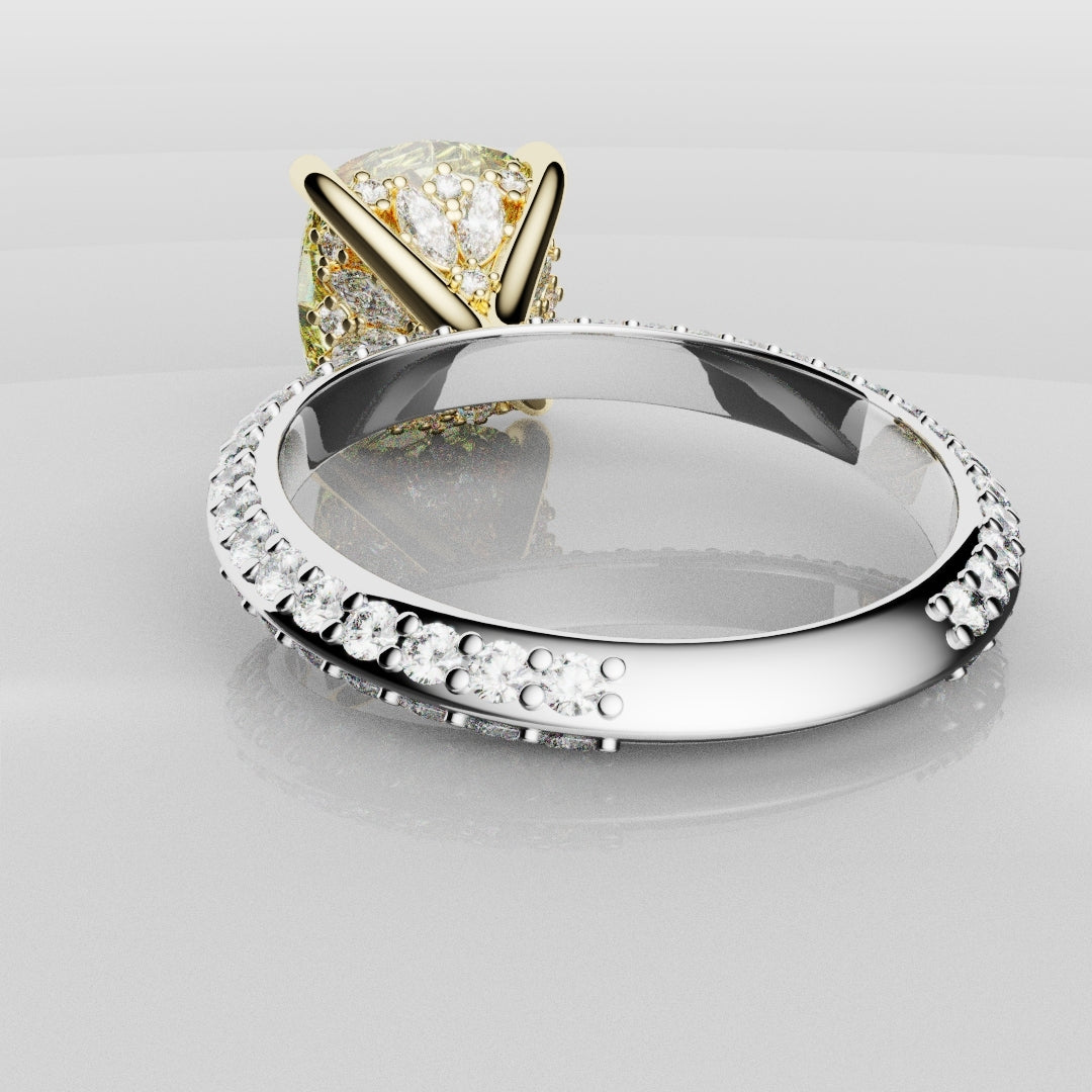 4ct Cushion Cut Fancy Yellow Diamond