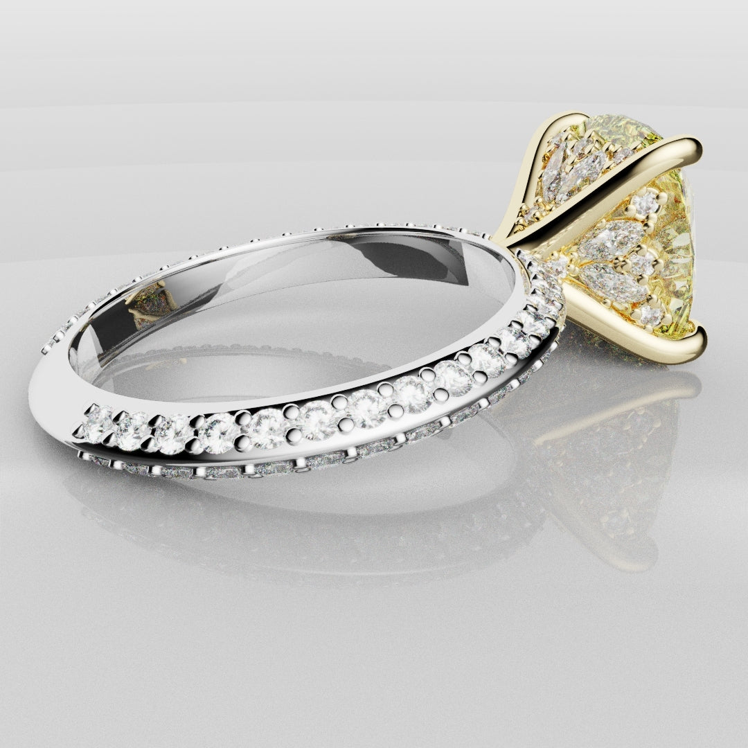 4ct Cushion Cut Fancy Yellow Diamond