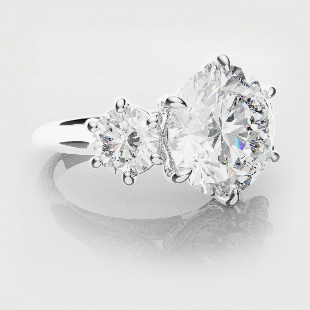 Six Claw Classic Round Trilogy Engagement Ring