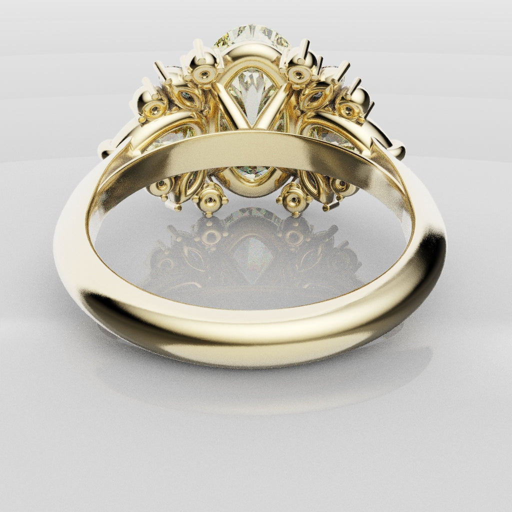 6ct Oval Yellow Diamond Engagement Ring