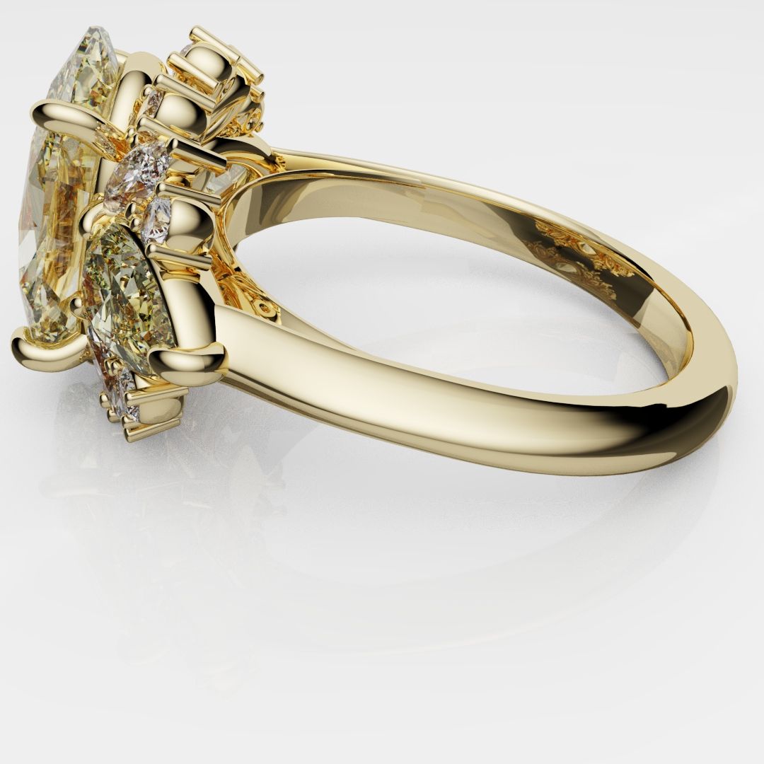 6ct Oval Yellow Diamond Engagement Ring