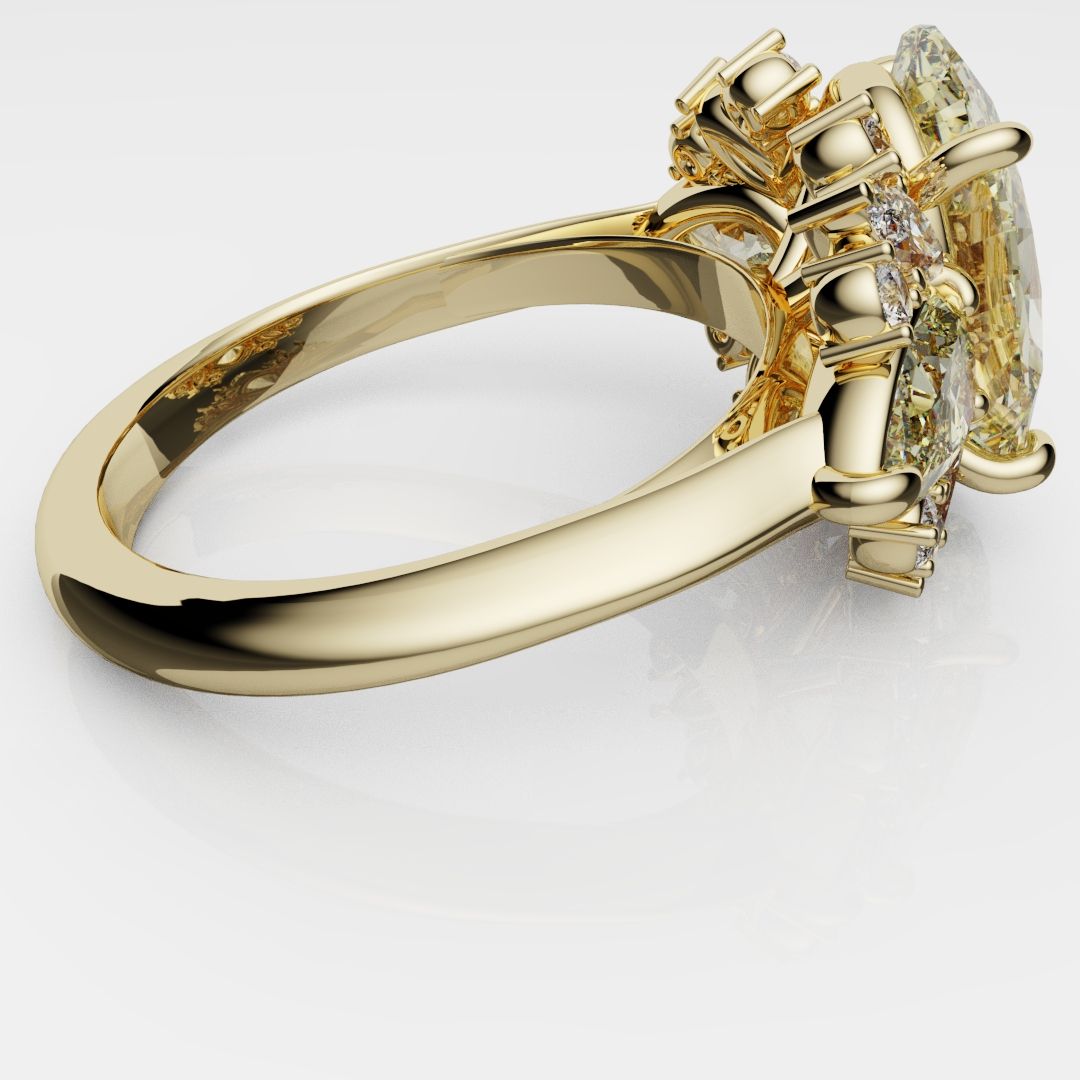 6ct Oval Yellow Diamond Engagement Ring