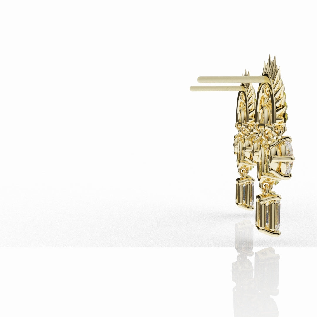 High Jewellery Sunburst Earrings Featuring Natural Yellow Diamonds