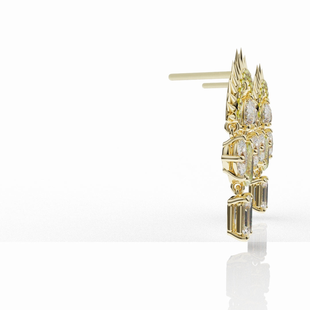 High Jewellery Sunburst Earrings Featuring Natural Yellow Diamonds
