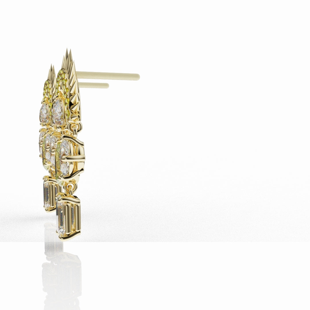 High Jewellery Sunburst Earrings Featuring Natural Yellow Diamonds