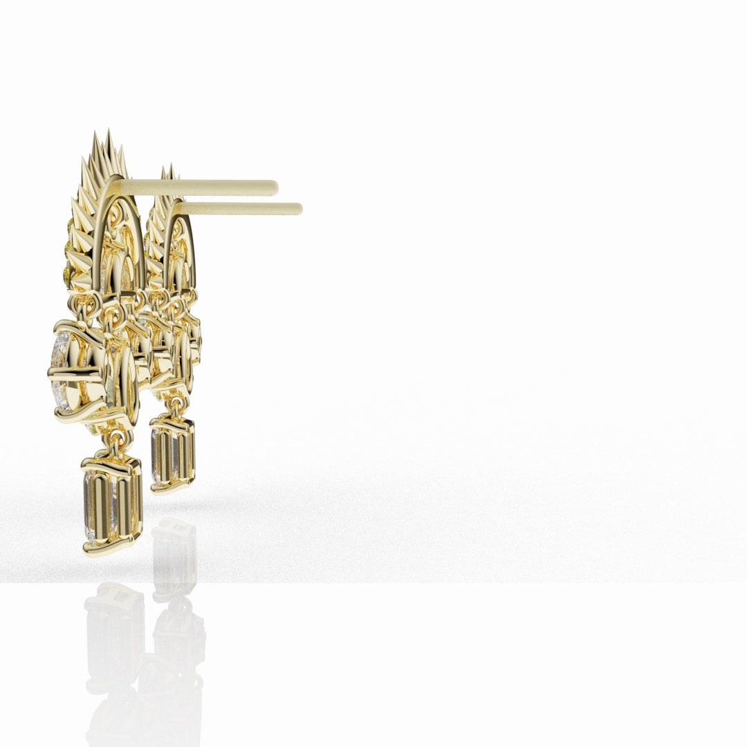 High Jewellery Sunburst Earrings Featuring Natural Yellow Diamonds