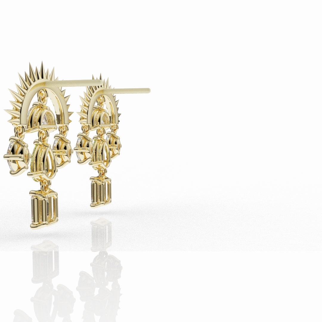 High Jewellery Sunburst Earrings Featuring Natural Yellow Diamonds