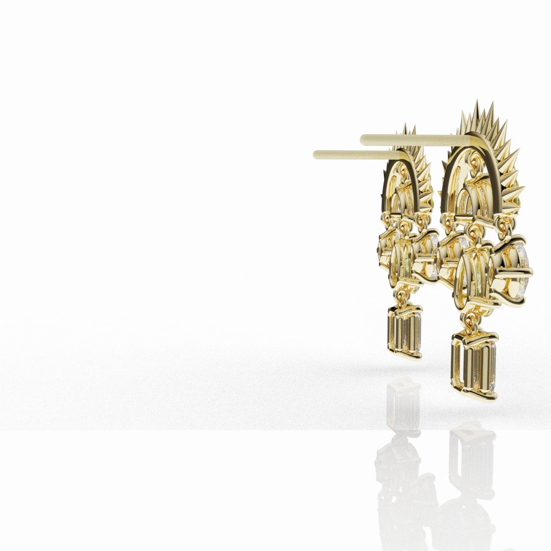 High Jewellery Sunburst Earrings Featuring Natural Yellow Diamonds