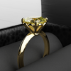 Cushion Cut Yellow Diamond Solitaire Knot Ring