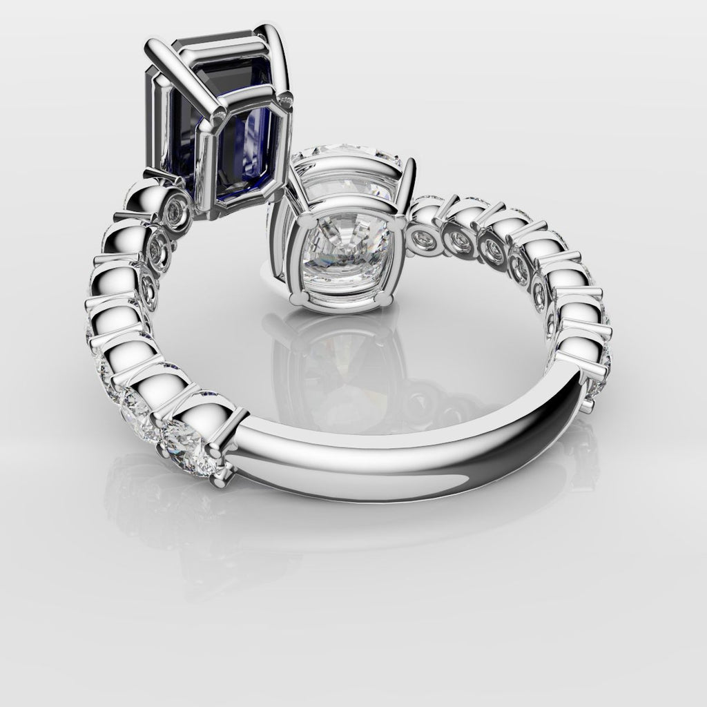 toi et moi sapphire and diamond engagement ring 