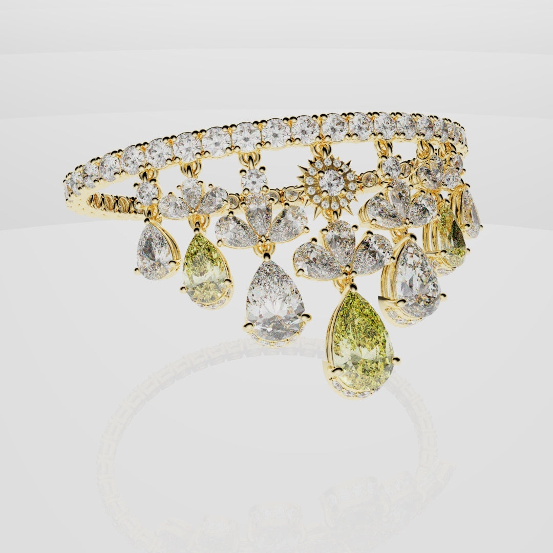 Bespoke High Jewellery Sun and Moon Bracelet - Yellow Gold