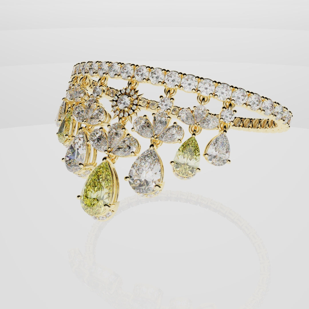 Bespoke High Jewellery Sun and Moon Bracelet - Yellow Gold